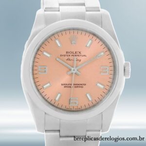Rolex Air-king 114200-70190 masculino 36mm Mostrador Rosa Tom prata