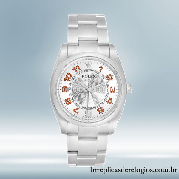Rolex Air-king masculino 36mm 114200SAO Automático Tom prata - Imagem 2