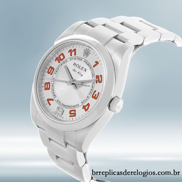Rolex Air-king masculino 36mm 114200SAO Automático Tom prata - Imagem 3