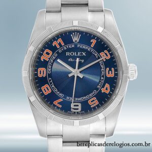 Rolex Air-king masculino 114210BLAO 36mm Automático Tom prata
