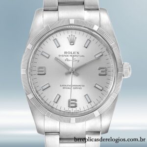Rolex Air-king masculino 114210SSO 36mm Mostrador Prateado