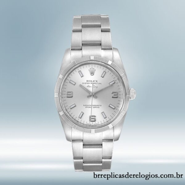Rolex Air-king masculino 114210SSO 36mm Mostrador Prateado - Image 2