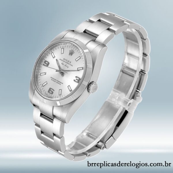 Rolex Air-king masculino 114210SSO 36mm Mostrador Prateado - Image 3