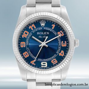 Rolex Air-king 36mm 114234BLAO masculino Tom prata