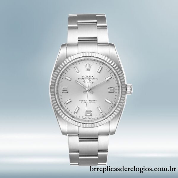 Rolex Air-king masculino 36mm 114234SSO Tom prata - Image 2