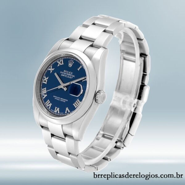 Rolex Datejust 36mm 116200BLRO masculino pulseira de ostra Tom prata - Image 3