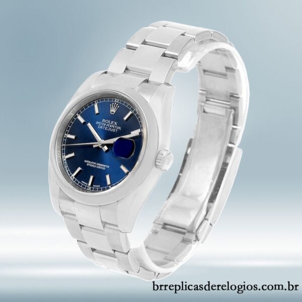 Rolex Datejust 36mm masculino 116200BLSO pulseira de ostra mostrador azul - Image 3
