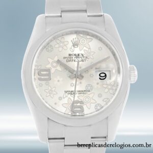 Rolex Datejust 116200SFAO 36mm masculino Mostrador floral prateado Automático