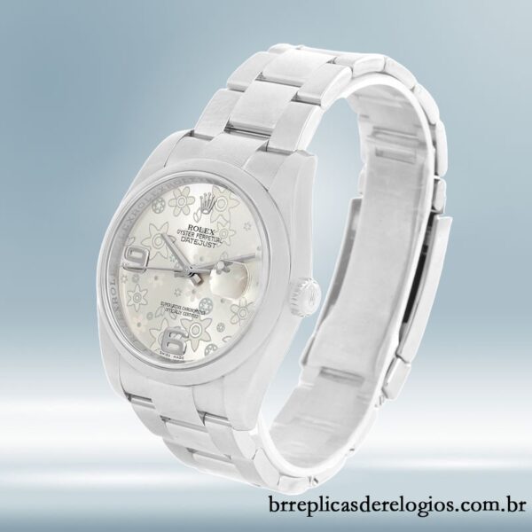 Rolex Datejust 116200SFAO 36mm masculino Mostrador floral prateado Automático - Image 3