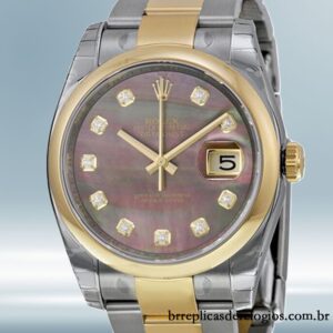 Rolex Datejust 116203BKMDO masculino 36mm Mostrador Preto Madrepérola