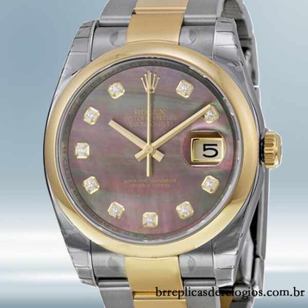 Rolex Datejust 116203BKMDO masculino 36mm Mostrador Preto Madrepérola