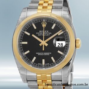 Rolex Datejust 116203BKSJ 36mm masculino Tom prata Automático