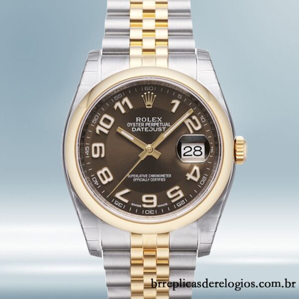 Rolex Datejust 36mm masculino 116203BRAJ Pulseira do Jubileu Mostrador Marrom - Image 2