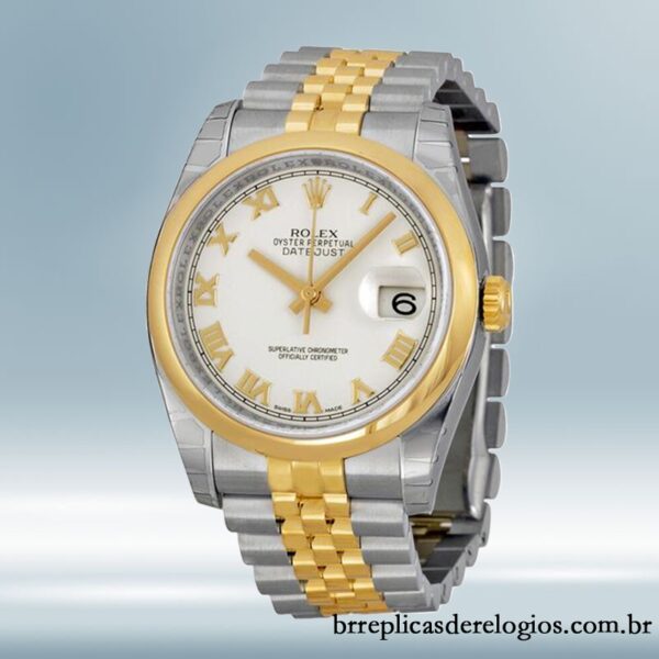 Rolex Datejust masculino 36mm 116203-0144 Pulseira do Jubileu mostrador branco - Imagem 2