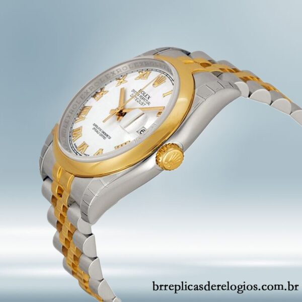 Rolex Datejust masculino 36mm 116203-0144 Pulseira do Jubileu mostrador branco - Imagem 3