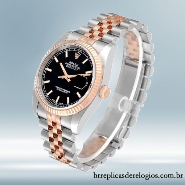Rolex Datejust masculino 116231 36mm mostrador preto - Imagem 3