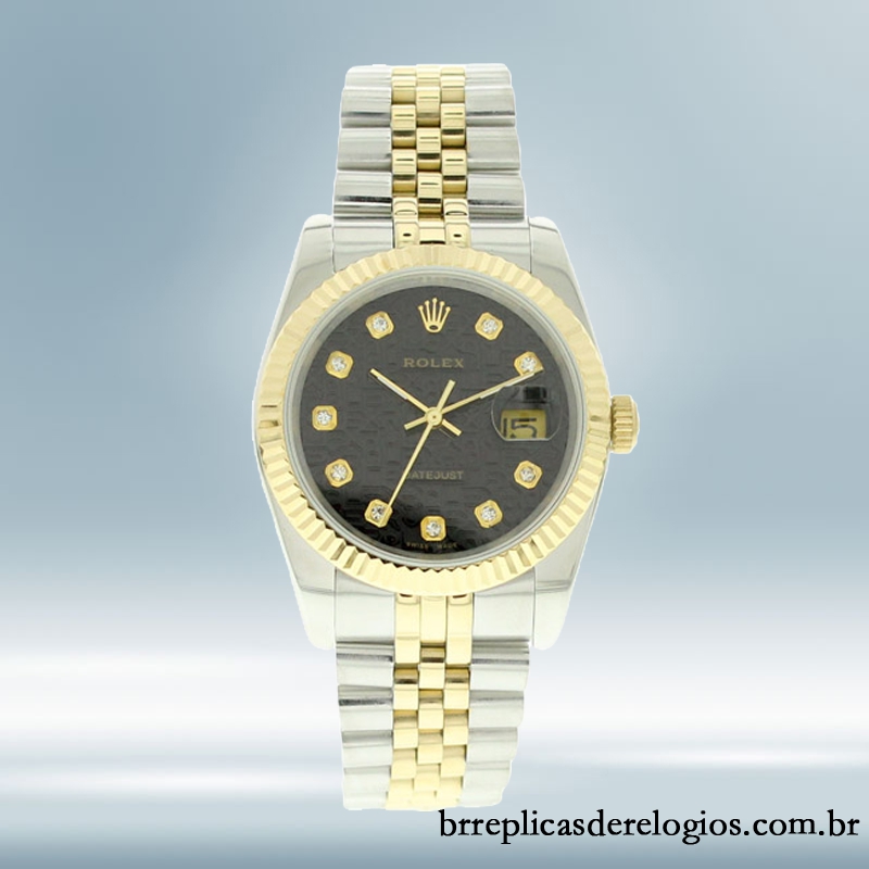 Rolex Datejust 116233-0208 masculino 36mm mostrador preto Tom prata - Imagem 2