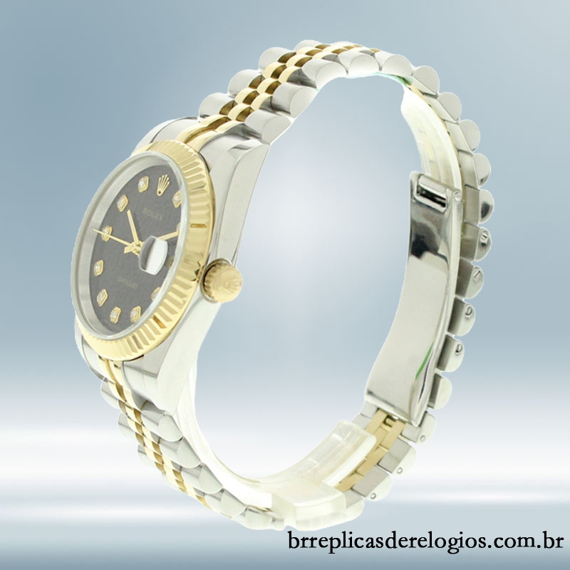 Rolex Datejust 116233-0208 masculino 36mm mostrador preto Tom prata - Imagem 3