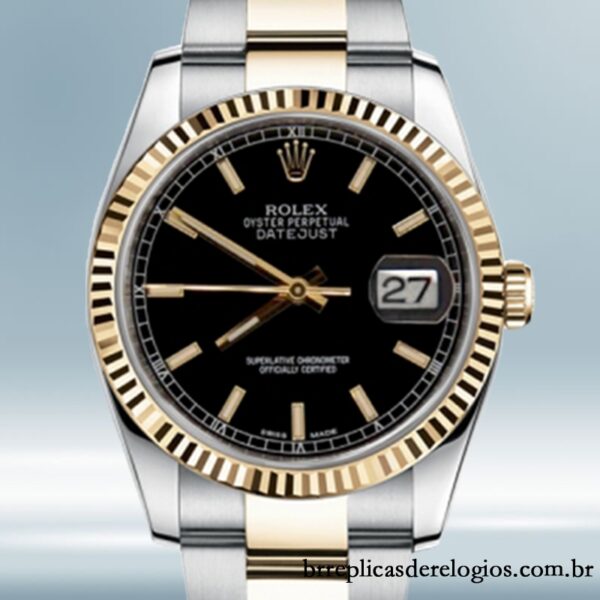 Rolex Datejust 36mm 116233BKSO masculino Tom prata