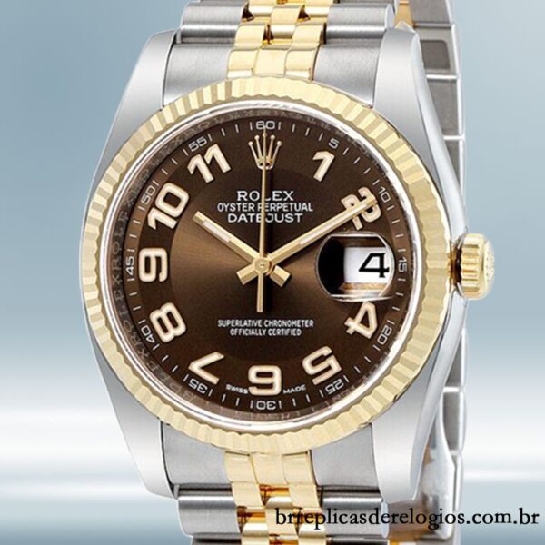 Rolex Datejust masculino 116233BRAJ 36mm Tom prata
