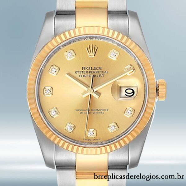 Rolex Datejust masculino 116233CDO 36mm pulseira de ostra Tom prata