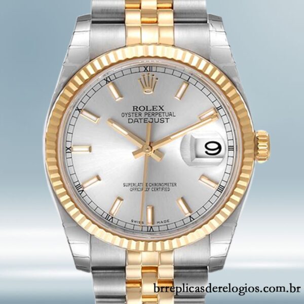 Rolex Datejust masculino 116233SSJ 36mm Pulseira do Jubileu Tom prata