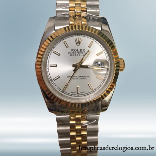 Rolex Datejust masculino 116233SSJ 36mm Pulseira do Jubileu Tom prata - Imagem 5