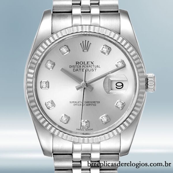 Rolex Datejust 116234-SDJ 36mm masculino Tom prata Mostrador Prateado