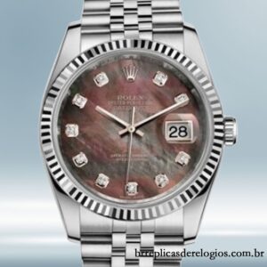 Rolex Datejust 36mm masculino 116234BKMDJ Tom prata Mostrador Madrepérola