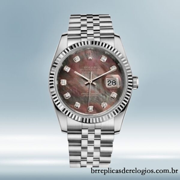 Rolex Datejust 36mm masculino 116234BKMDJ Tom prata Mostrador Madrepérola - Imagem 2