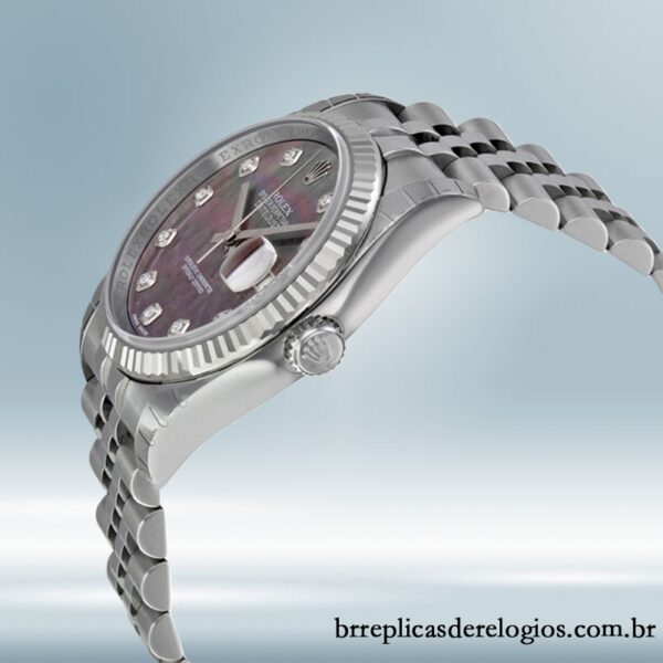 Rolex Datejust 36mm masculino 116234BKMDJ Tom prata Mostrador Madrepérola - Imagem 3