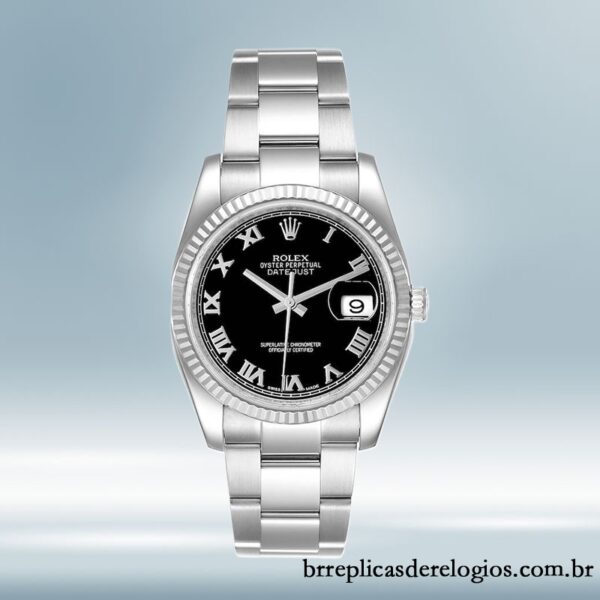 Rolex Datejust masculino 116234BKRO 36mm Tom prata - Image 2