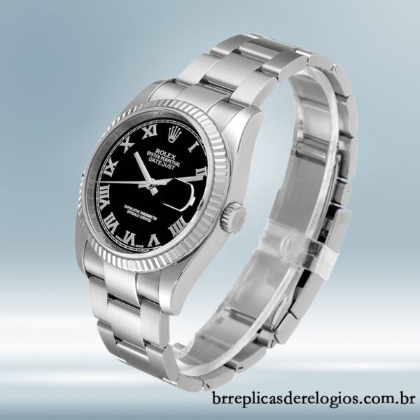 Rolex Datejust masculino 116234BKRO 36mm Tom prata - Image 3
