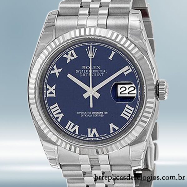 Rolex Datejust 36mm 116234BLRJ masculino mostrador azul