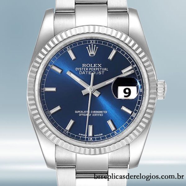 Rolex Datejust 36mm 116234BLSO masculino mostrador azul pulseira de ostra