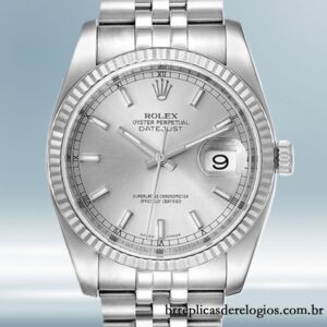 Rolex Datejust 36mm 116234SSJ masculino Mostrador Prateado