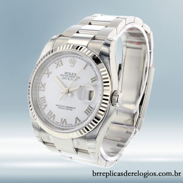 Rolex Datejust 116234WRO 36mm masculino mostrador branco - Imagem 3