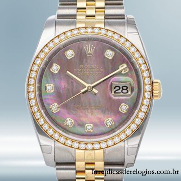 Rolex Datejust 36mm 116243BKMDJ masculino Tom prata