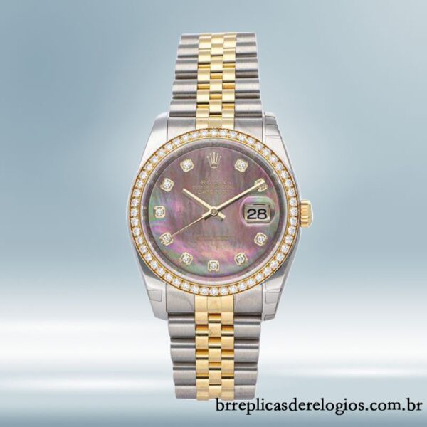 Rolex Datejust 36mm 116243BKMDJ masculino Tom prata - Image 2
