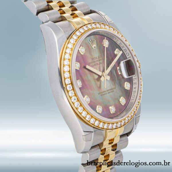 Rolex Datejust 36mm 116243BKMDJ masculino Tom prata - Image 3
