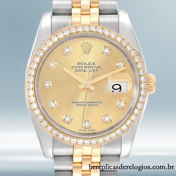 Rolex Datejust masculino 116243CDJ 36mm Tom prata Automático