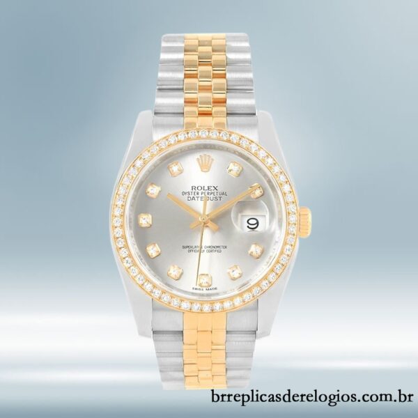 Rolex Datejust masculino 36mm 116243SDJ Pulseira Mostrador Prateado - Image 2