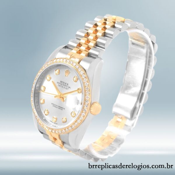 Rolex Datejust masculino 36mm 116243SDJ Pulseira Mostrador Prateado - Image 3