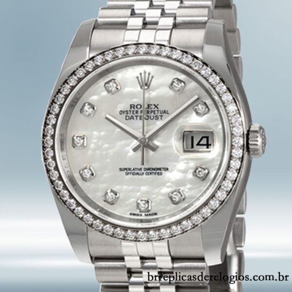 Rolex Datejust 116244MDJ masculino 36mm Tom prata Automático