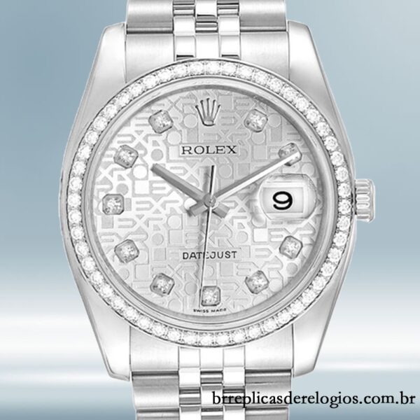 Rolex Datejust 36mm masculino 116244SJDJ Tom prata