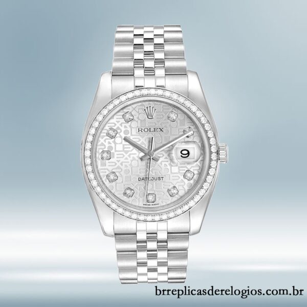 Rolex Datejust 36mm masculino 116244SJDJ Tom prata - Imagem 2