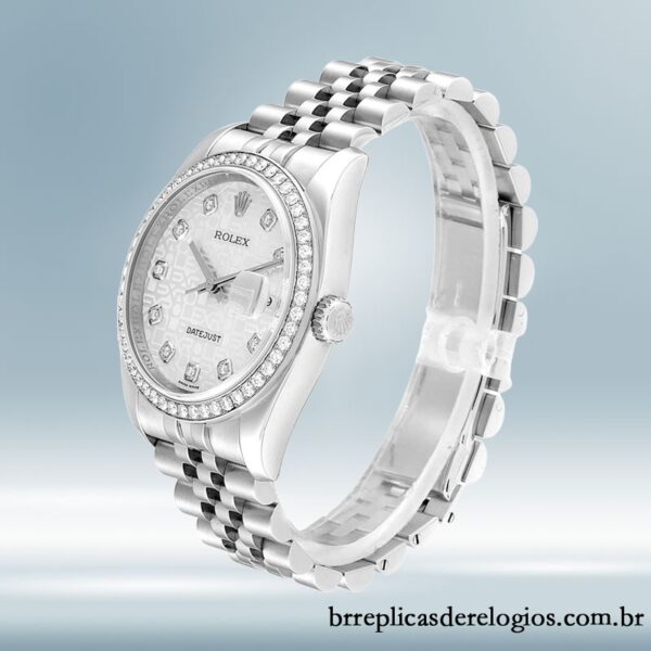 Rolex Datejust 36mm masculino 116244SJDJ Tom prata - Imagem 3
