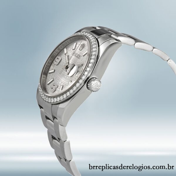 Rolex Datejust 116244-72600 36mm masculino Mostrador Onda Prateado - Image 3