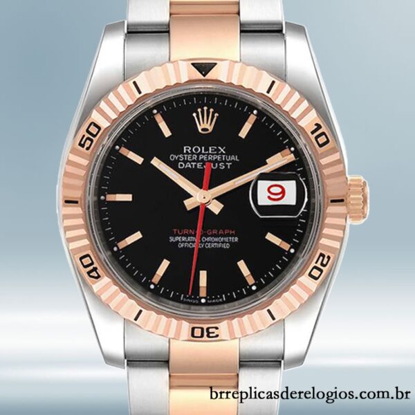 Rolex Datejust Turn-o-graph masculino 36mm 116261 Tom prata