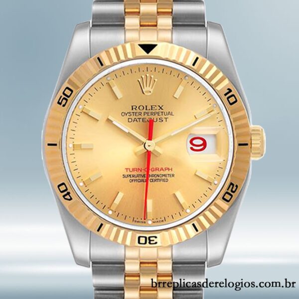 Rolex Datejust Turn-o-graph 116263 masculino 36mm mostrador champanhe Pulseira Jubileu/Pulseira Ostra
